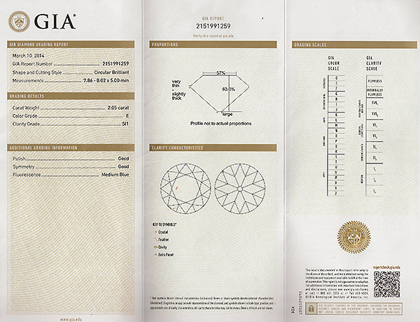 gia certified 2.05ct diamond engagement ring photo 1