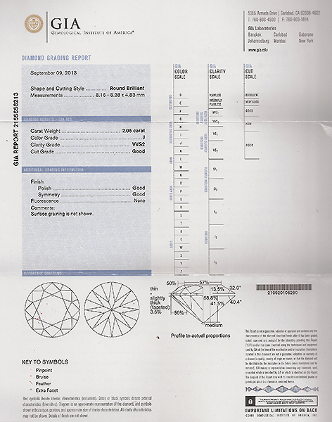 GIA Certified 2.05ct Diamond Engagement Ring Photo 1