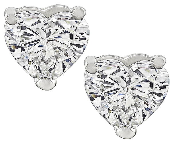 GIA Certified 2.12cttw Diamond Heart Stud Earrings