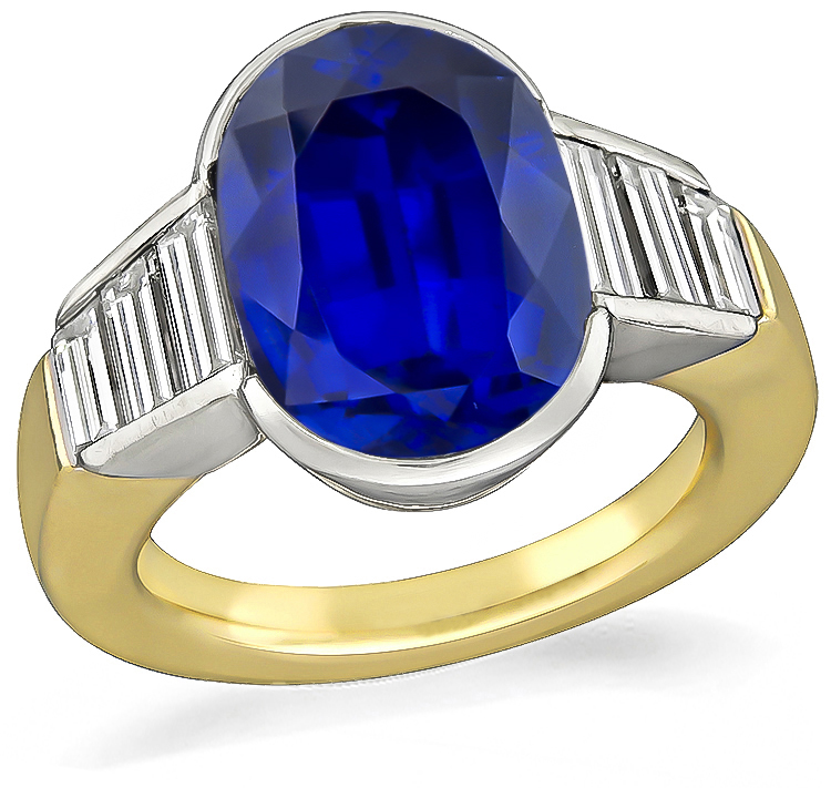 GIA Certified 7.71ct Not Heated Sapphire Engagement Ring