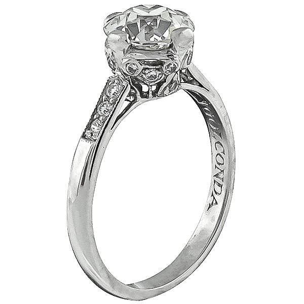 Vintage GIA Certified 1.38ct Diamond Engagement Ring Photo 1
