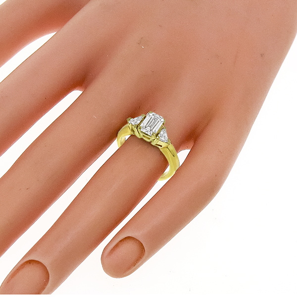 GIA 1.01ct Diamond Gold Engagement Ring