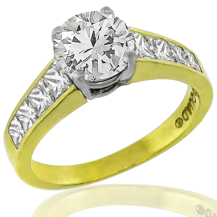 GIA 1.04ct Diamond Gold Engagement Ring