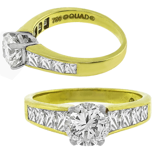 GIA 1.04ct Diamond Gold Engagement Ring