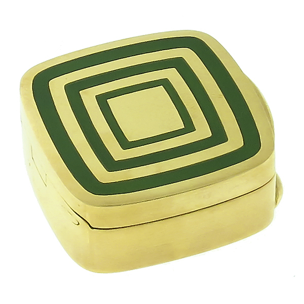 18k yellow gold enamel pill box 3