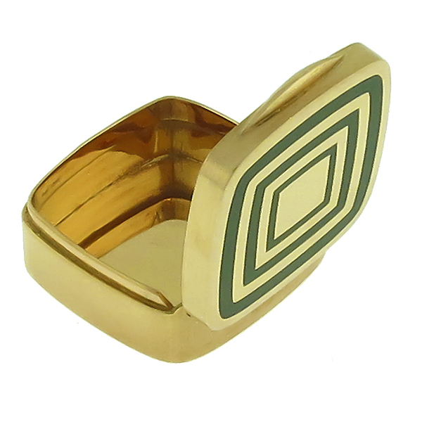 18k yellow gold enamel pill box 1