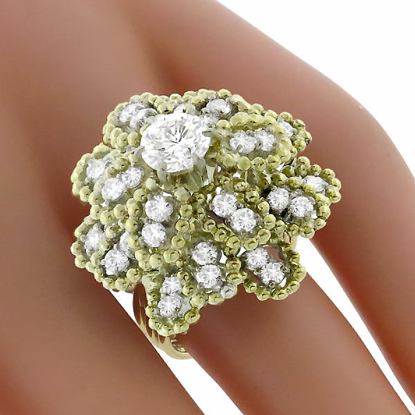 diamond 14K yellow gold hammerman brothers diamond cocktail ring 1