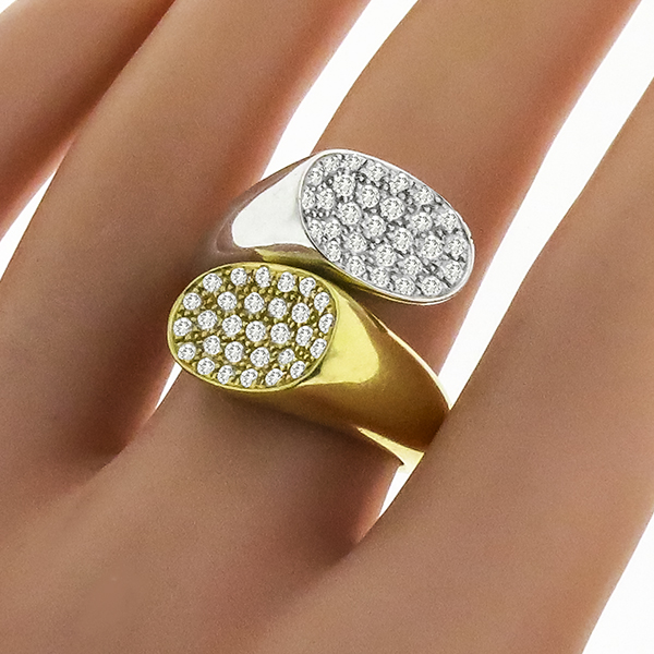 2.40ct Diamond Piebald Gold Ring and Earrings Set