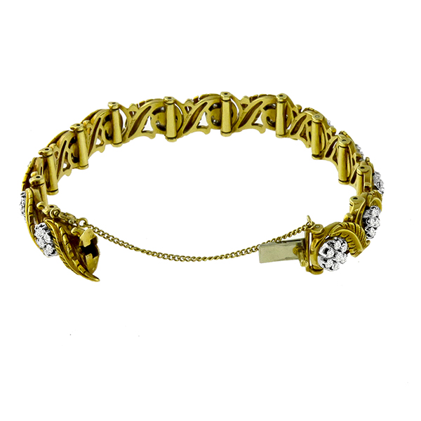 Diamond Gold Foliage Bracelet