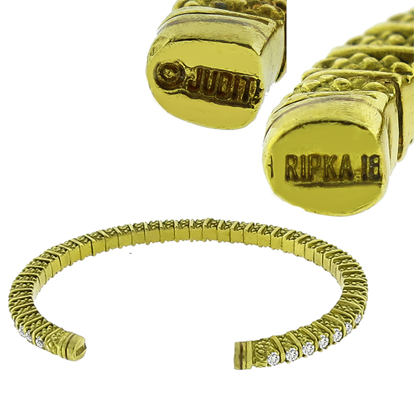 J Ripka Diamond Gold Cuff Bangle