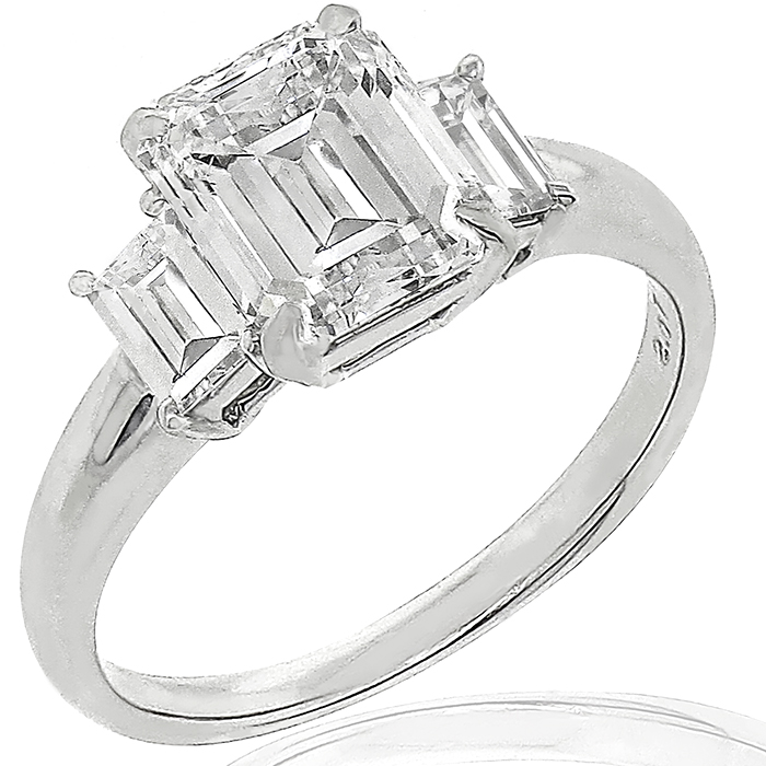 GIA 2.07ct Diamond Platinum Engagement Ring