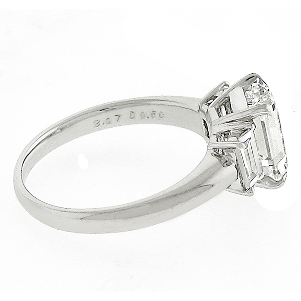 GIA 2.07ct Diamond Platinum Engagement Ring