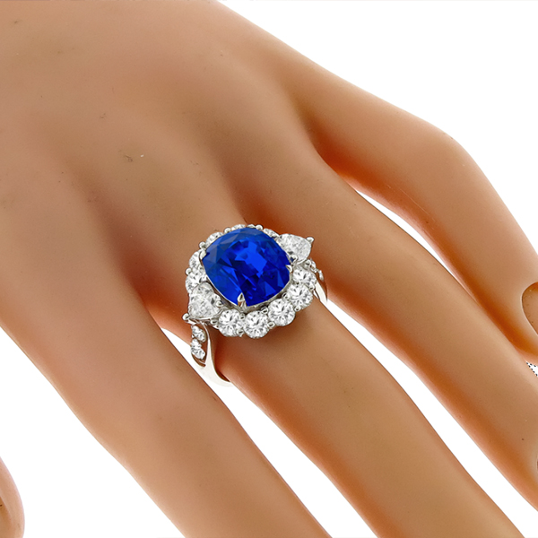 8.56ct Sapphire 3.00ct Diamond Gold Ring