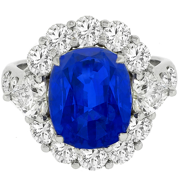 8.56ct Sapphire 3.00ct Diamond Gold Ring