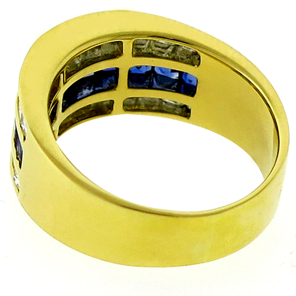 1.30ct Sapphire 1.14ct Diamond Gold Ring