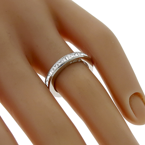 1.45ct Carre Cut Diamond Eternity Wedding Band | Israel Rose