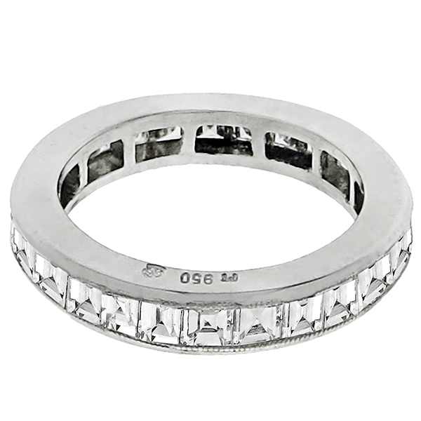 1.45ct Carre Cut Diamond Eternity Wedding Band | Israel Rose