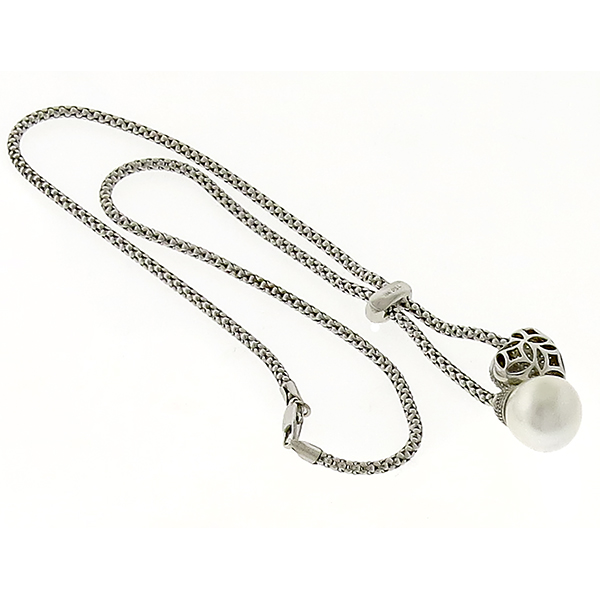 1.30ct Diamond Heart Pearl Necklace