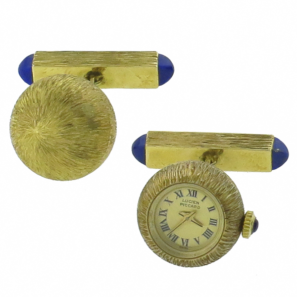 lucien piccard 14k yellow gold watch cufflinks 3