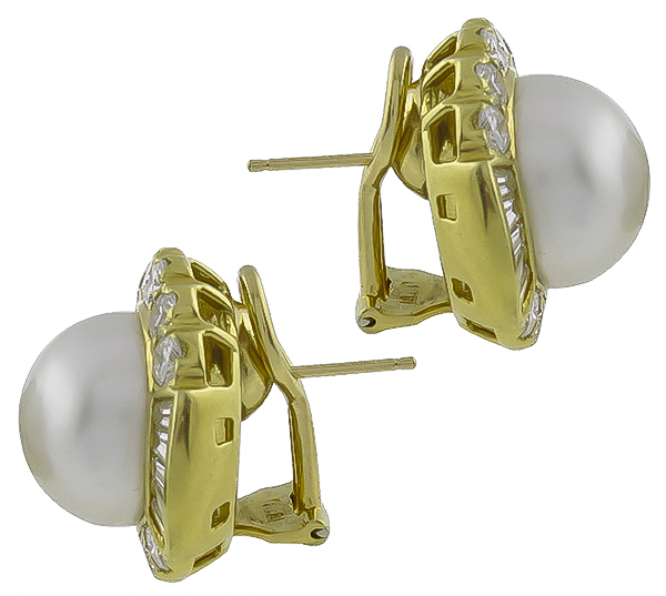 Mabe Pearl 4.00ct Diamond Earrings Photo 1