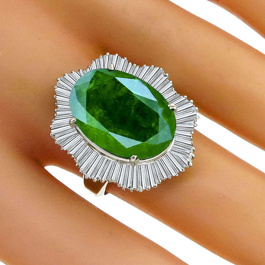 GIA 11.89ct Emerald Diamond Platinum Ring