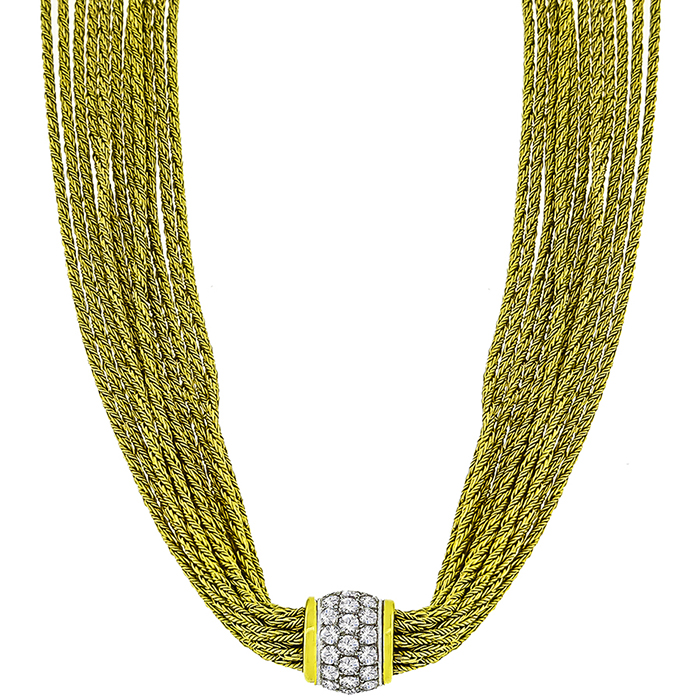 Tiffany 3.00ct Diamond Gold Strand Necklace