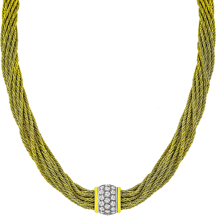 Tiffany 3.00ct Diamond Gold Strand Necklace