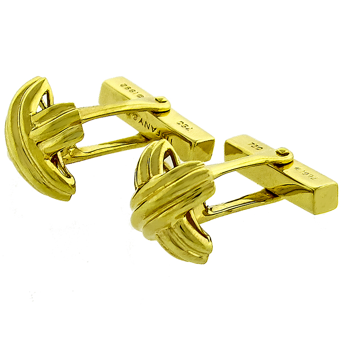 Estate 1992 Schlumberger Tiffany & Co. 18k Yellow Gold Cufflinks