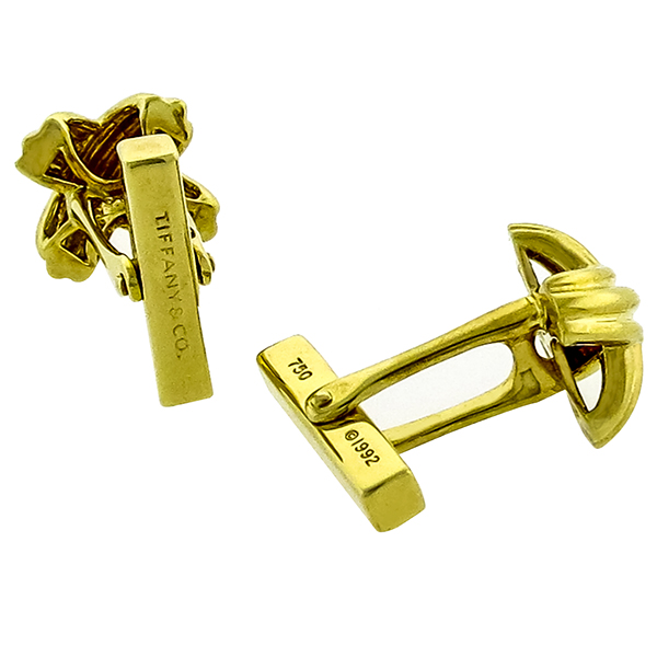 Estate 1992 Schlumberger Tiffany & Co. 18k Yellow Gold Cufflinks