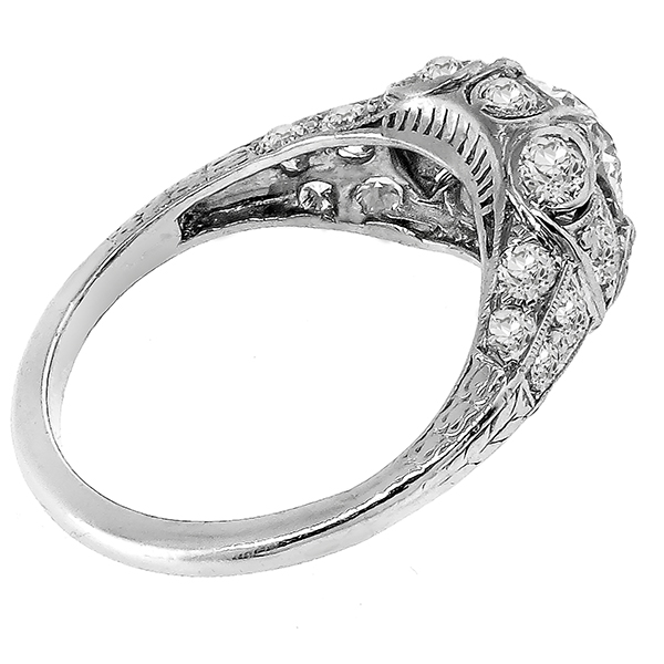 Art Deco GIA 1.55ct Diamond Platinum Ring