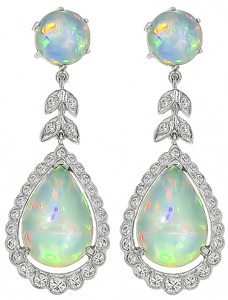 Opal 1.00ct Diamond Earrings