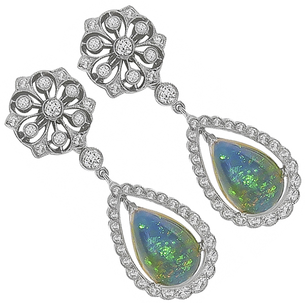 Opal 1.36ct Diamond Earrings Photo 1