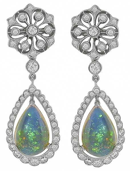 Opal 1.36ct Diamond Earrings Photo 1