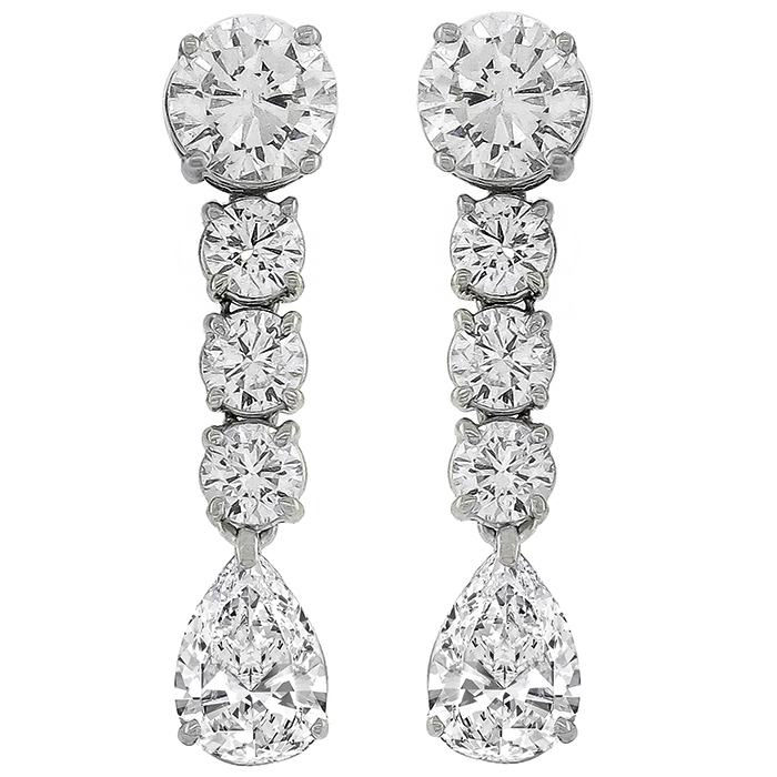 2.86ct And 2.57ct Diamond Gold Day And Night Earrings