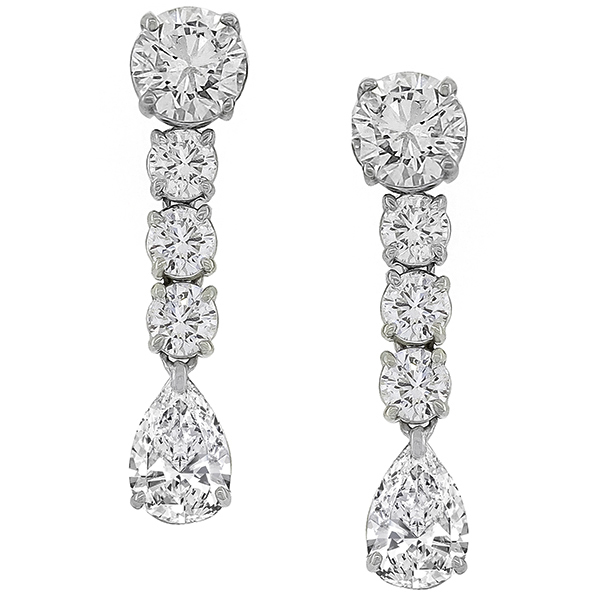 2.86ct And 2.57ct Diamond Gold Day And Night Earrings