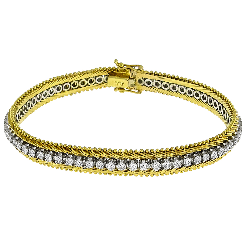 2.70ct Diamond Tennis 2 Tone Gold Bracelet