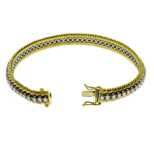 2.70ct Diamond Tennis 2 Tone Gold Bracelet