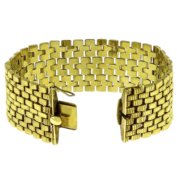 1960s Gold Geometric Bracelet 