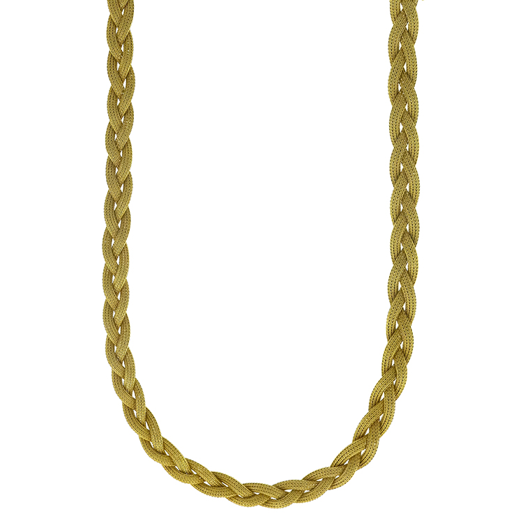 18k Gold Weave Mesh Necklace | Israel Rose