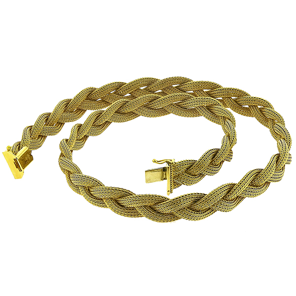 18k Gold Weave Mesh Necklace | Israel Rose