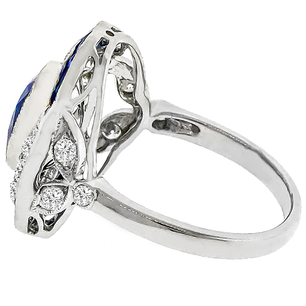 1.96ct Sapphire 0.83ct Diamond Gold Ring