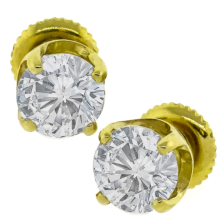 1.99ct Diamond Gold Stud Earrings