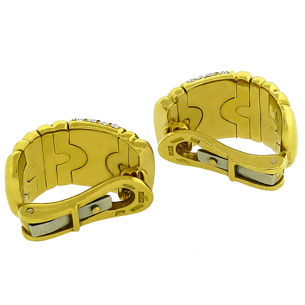 Bulgari 0.88ct Diamond Gold Earrings