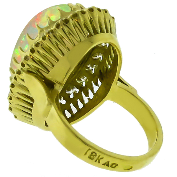 9.08ct Opal 1.75ct Diamond Gold Ring