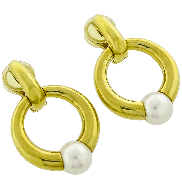 Cartier Pearl Gold Knockler Earrings