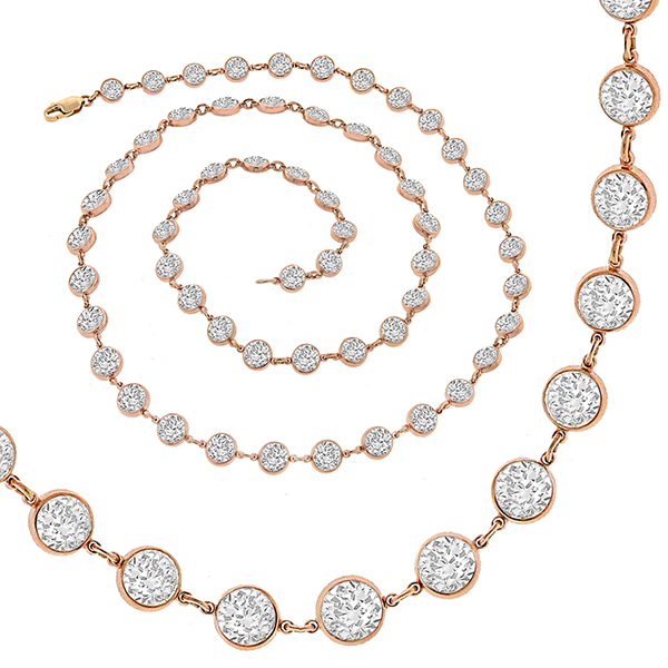 18.80ct Diamond By The Yard Gold Necklace
