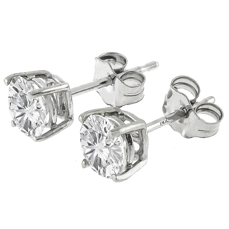 1.00ct Diamond Gold Stud Earrings 