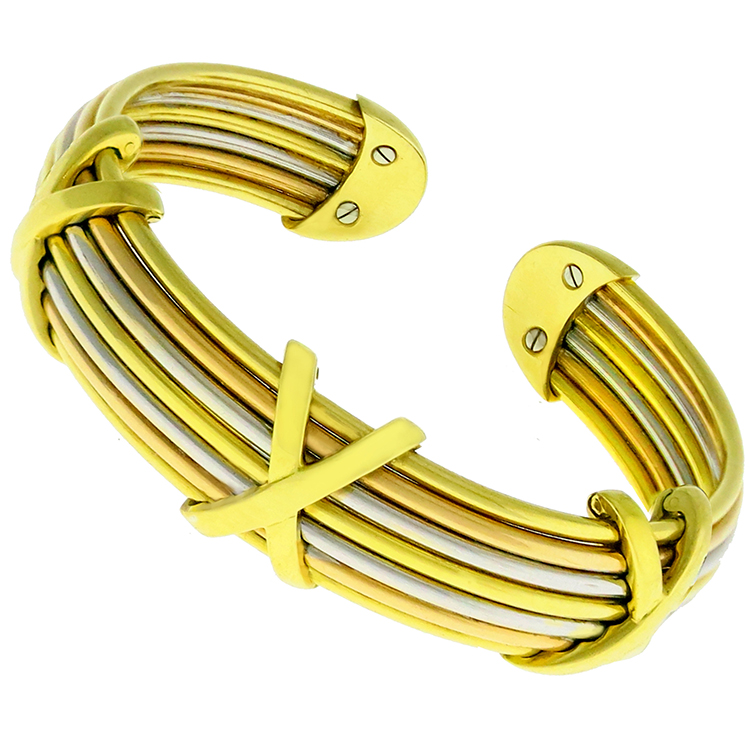 Tri Color Gold Bangle 