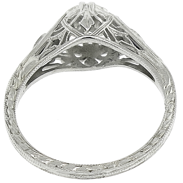 Art Deco 0.84ct Diamond Sapphire Engagement Ring | Israel Rose