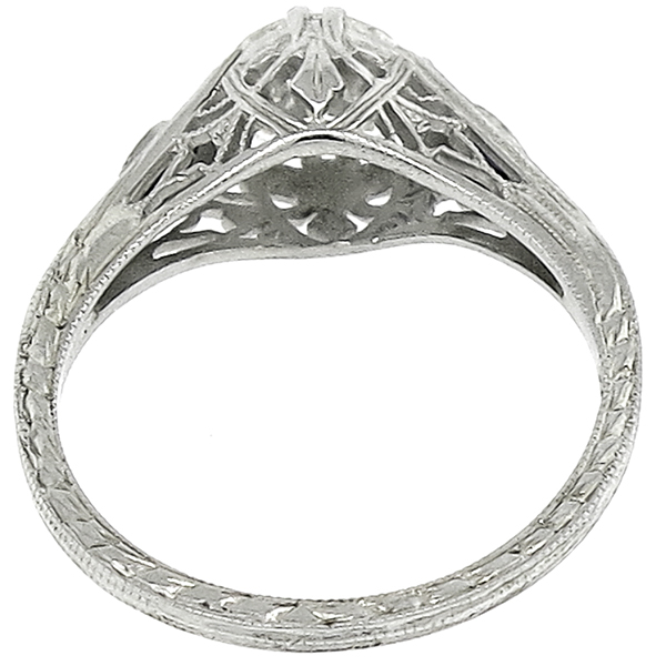 Art Deco 0.84ct Diamond Sapphire Engagement Ring